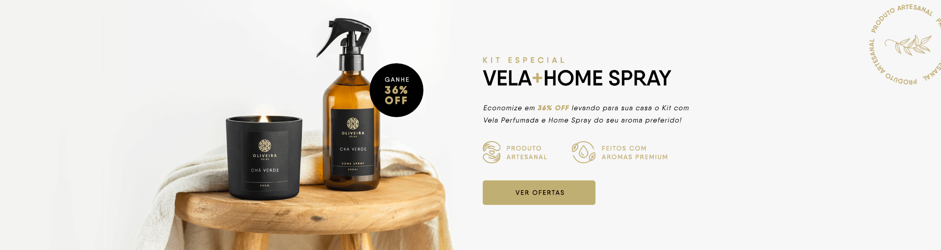 Velas Aromáticas e Home Sprays - Kit Especial - Oliveira Velas