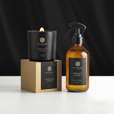 Kit Vela Perfumada e Home Spray de Cereja & Avelã