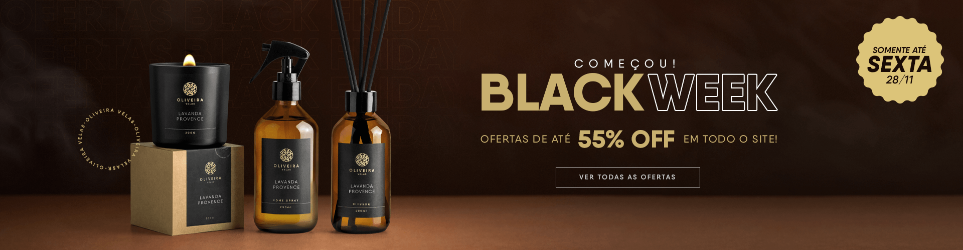 Velas aromáticas em oferta de black friday  para uma casa perfumada